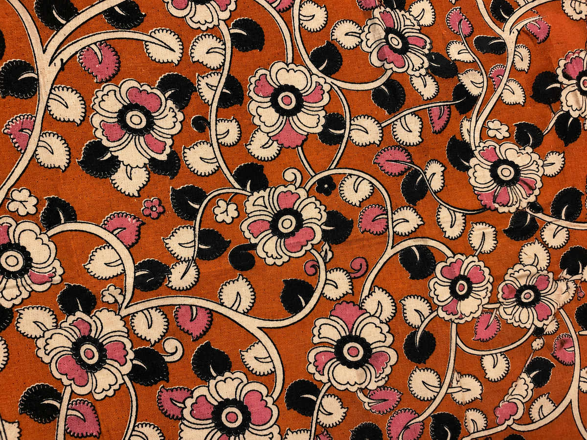 Mustard Yellow floral print cotton Duppatta