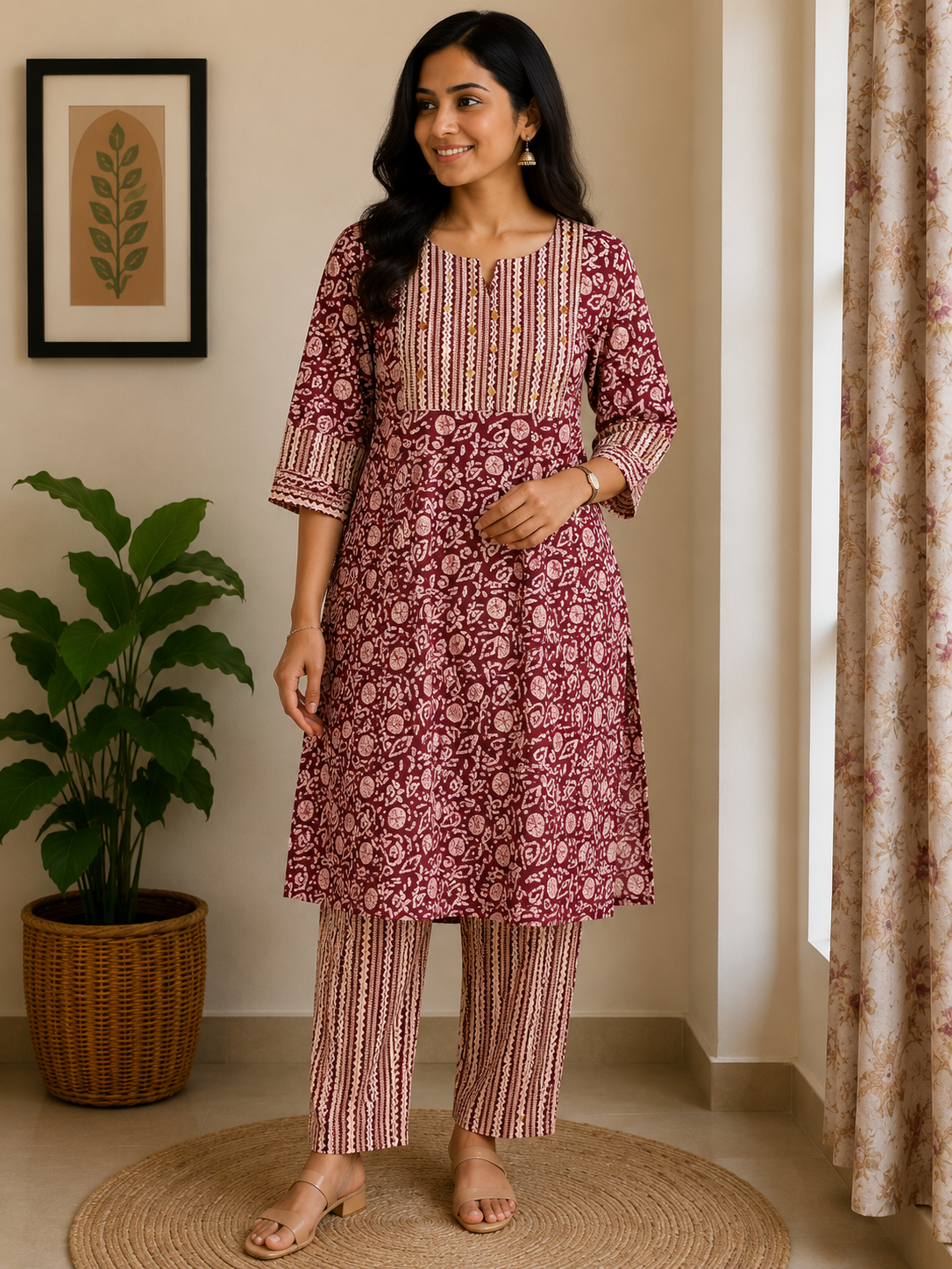 Batik print Cotton 2 piece set