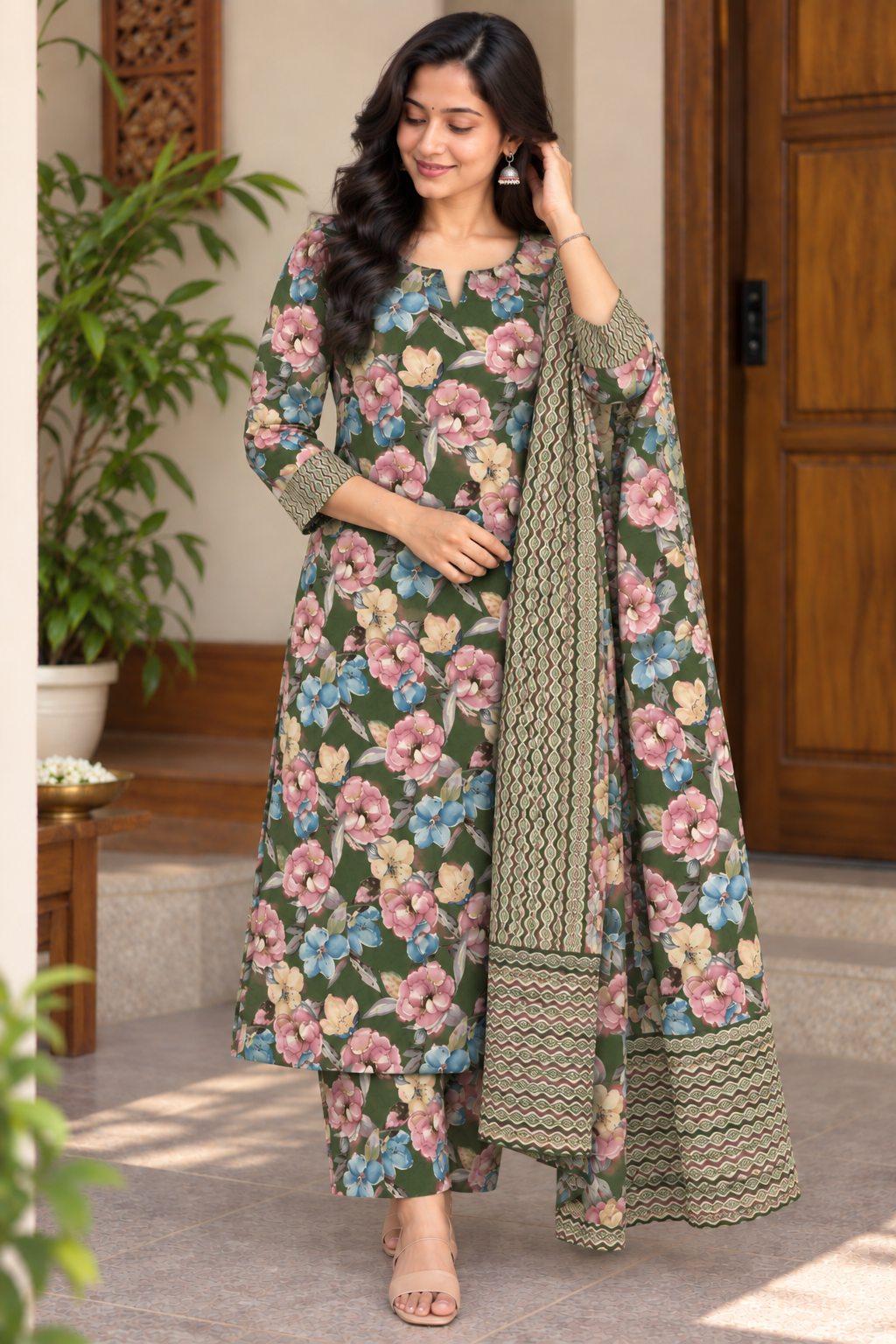 Floral print Cotton 3 piece Set