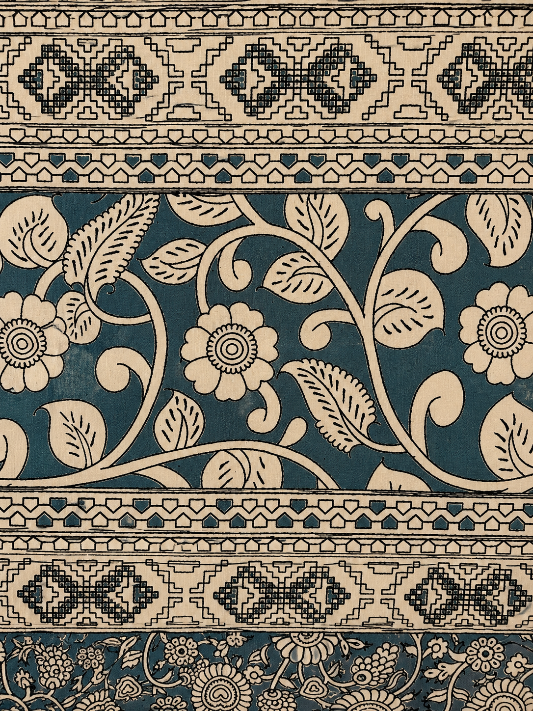 Grey floral print Cotton Duppatta